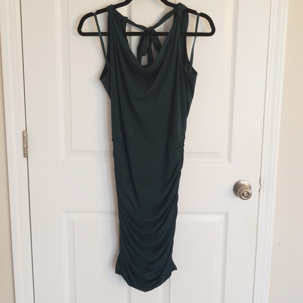 BCBG ruched halter dress